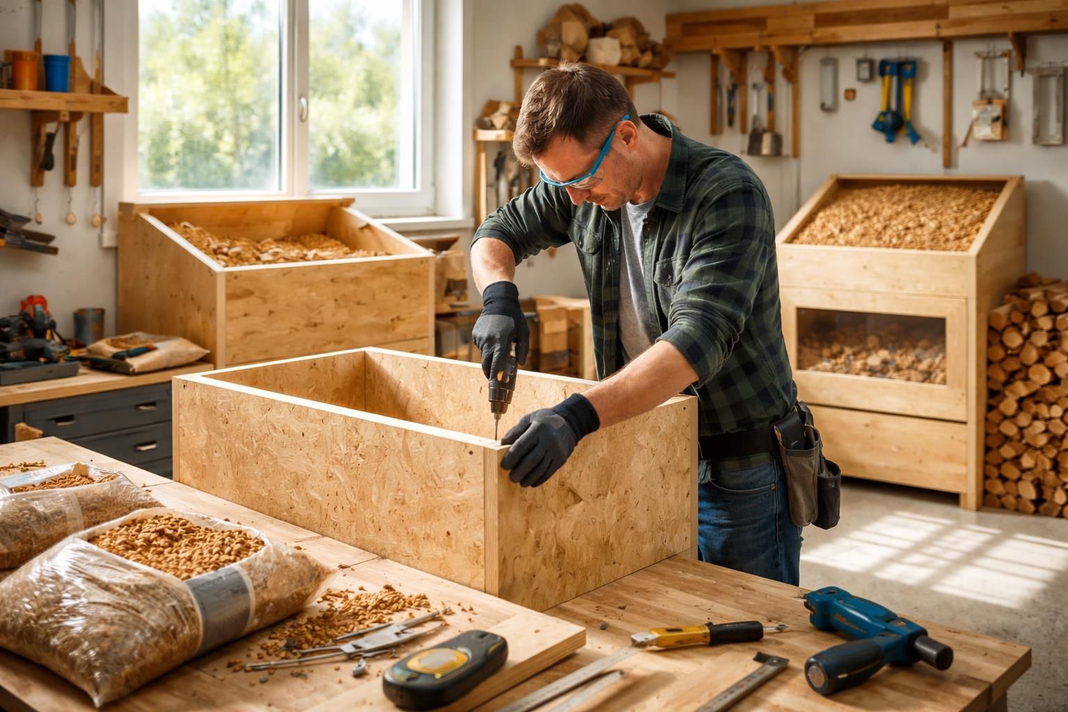 apprenez à fabriquer un stockage de pellet maison grâce à ce tutoriel simple et efficace, pour conserver vos granulés de bois au sec et optimiser leur utilisation.